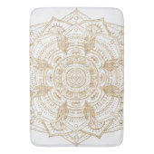 Elegant White & Gold Mandala Handtekening Ontwerp Badmat (Voorkant Verticaal)