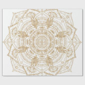 Elegant White & Gold Mandala Handtekening Ontwerp Cadeaupapier (Vlak)