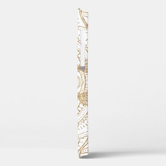 Elegant White & Gold Mandala Handtekening Ontwerp Case-Mate iPhone Case (Achterkant / Links)