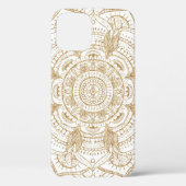 Elegant White & Gold Mandala Handtekening Ontwerp Case-Mate iPhone Case (Achterkant)