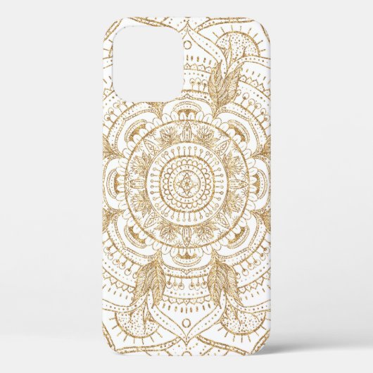 Elegant White & Gold Mandala Handtekening Ontwerp Case-Mate iPhone Case (Achterkant)