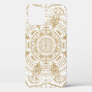 Elegant White & Gold Mandala Handtekening Ontwerp Case-Mate iPhone Case