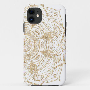 Elegant White & Gold Mandala Handtekening Ontwerp Case-Mate iPhone Case