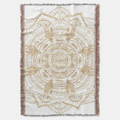 Elegant White & Gold Mandala Handtekening Ontwerp Deken (Voorkant Verticaal)