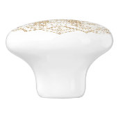 Elegant White & Gold Mandala Handtekening Ontwerp Keramische Knop (Zijkant)