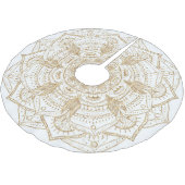Elegant White & Gold Mandala Handtekening Ontwerp Kerstboom Rok (Gekanteld)