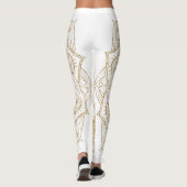 Elegant White & Gold Mandala Handtekening Ontwerp Leggings (Achterkant)