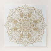Elegant White & Gold Mandala Handtekening Ontwerp Legpuzzel (Horizontaal)