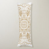 Elegant White & Gold Mandala Handtekening Ontwerp Lichaamskussen (Voorkant Verticaal)