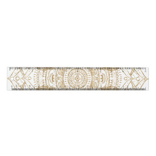 Elegant White & Gold Mandala Handtekening Ontwerp Lineaal