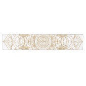 Elegant White & Gold Mandala Handtekening Ontwerp Medium Tafelloper (Horizontaal)