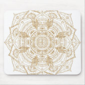 Elegant White & Gold Mandala Handtekening Ontwerp Muismat (Voorkant)