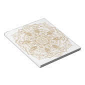 Elegant White & Gold Mandala Handtekening Ontwerp Notitieblok (Schuin)