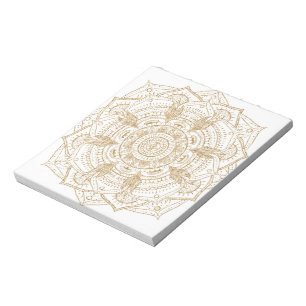 Elegant White & Gold Mandala Handtekening Ontwerp Notitieblok