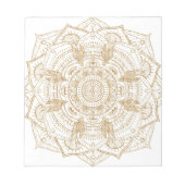 Elegant White & Gold Mandala Handtekening Ontwerp Notitieblok (Voorkant)