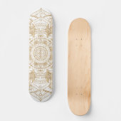 Elegant White & Gold Mandala Handtekening Ontwerp Persoonlijk Skateboard (Voorkant)