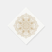Elegant White & Gold Mandala Handtekening Ontwerp Servet (Hoek)