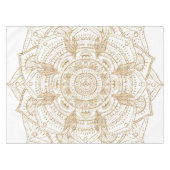 Elegant White & Gold Mandala Handtekening Ontwerp Tafelkleed (Voorkant (Horizontaal))