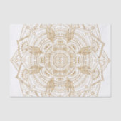 Elegant White & Gold Mandala Handtekening Ontwerp Tissuepapier (Voorkant)