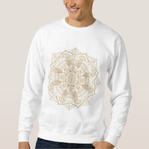 Elegant White & Gold Mandala Handtekening Ontwerp Trui