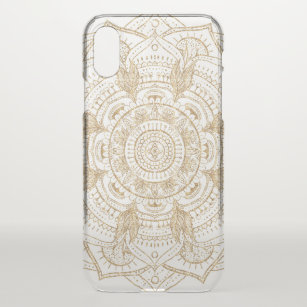 Elegant White & Gold Mandala Handtekening Ontwerp iPhone X Hoesje
