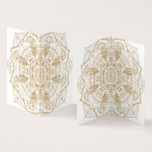 Elegant White & Gold Mandala Handtekening Ontwerp Visitekaartje