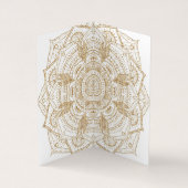 Elegant White & Gold Mandala Handtekening Ontwerp Visitekaartje (Binnen)
