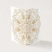 Elegant White & Gold Mandala Handtekening Ontwerp Visitekaartje (Buitenkant)
