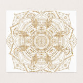 Elegant White & Gold Mandala Handtekening Ontwerp Visitekaartje (Binnenkant ongevouwen)