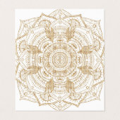 Elegant White & Gold Mandala Handtekening Ontwerp Visitekaartje (Buitenkant ongevouwen)