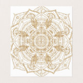 Elegant White & Gold Mandala Handtekening Ontwerp Visitekaartje (Binnenkant ongevouwen)