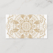 Elegant White & Gold Mandala Handtekening Ontwerp Visitekaartje (Achterkant)