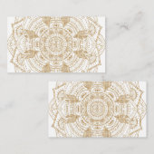 Elegant White & Gold Mandala Handtekening Ontwerp Visitekaartje (Voorkant / Achterkant)