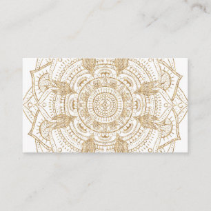 Elegant White & Gold Mandala Handtekening Ontwerp Visitekaartje