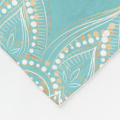 Elegant White Gold Mandala Sky Blue Design Fleece Deken (Hoek)