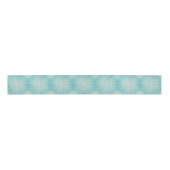 Elegant White Gold Mandala Sky Blue Design Grosgrain Lint (Voorkant)