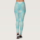 Elegant White Gold Mandala Sky Blue Design Leggings (Achterkant)