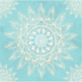 Elegant White Gold Mandala Sky Blue Design Sticker (Voorkant)