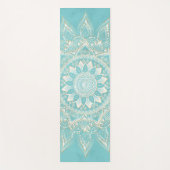 Elegant White Gold Mandala Sky Blue Design Yogamat (Voorkant)
