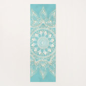 Elegant White Gold Mandala Sky Blue Design Yogamat (Achterkant)
