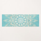 Elegant White Gold Mandala Sky Blue Design Yogamat (Voorkant (horizontaal))