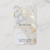 Elegant White Gold Marble Logo & QR Code Moderne Visitekaartje (Achterkant)