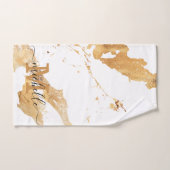 Elegant White Gold Marble Monogram Bad Handdoek (Handdoek)