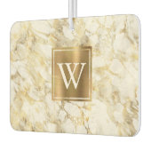 Elegant White Gold Marble Monogram Luchtverfrisser (Links)