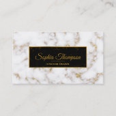 Elegant White Gold Marble Name - Visitekaartje (Voorkant)