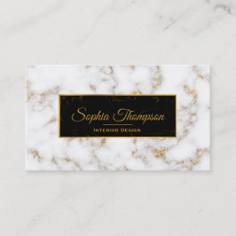Elegant White Gold Marble Name - Visitekaartje