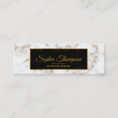Elegant White Gold Marble Name - Visitekaartje (Voorkant)
