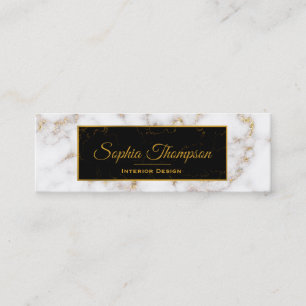 Elegant White Gold Marble Name - Visitekaartje