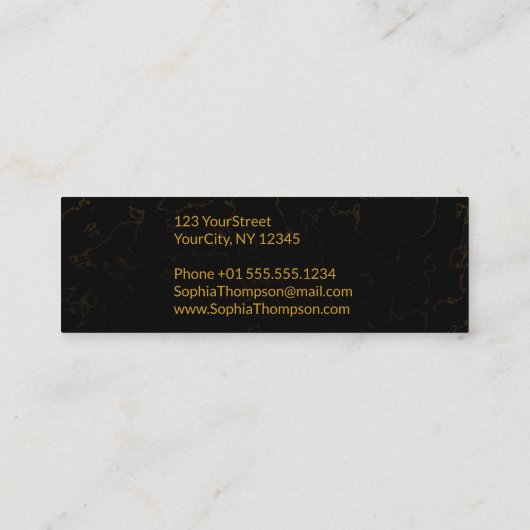 Elegant White Gold Marble Name - Visitekaartje (Achterkant)