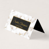 Elegant White Gold Marble Name - Visitekaartje (Voorkant)